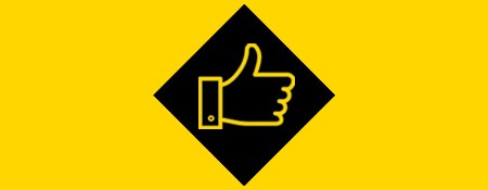 Reliability icon in yellow and black colours
