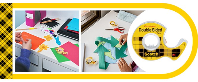 Scotch® Double-Sided Tape and usage examples - creating artwork and school projects
